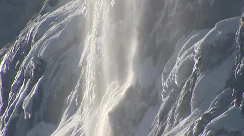 Rock, snow, Waterfall Staubbach Falls Stock-Footage 34386449