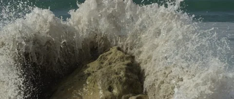 Rock Splash Stock Footage 136689686