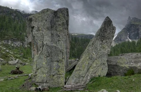 Rock split in two Stock Photos
