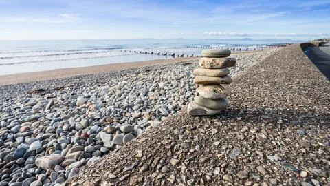 Rock stack at Barmouth Stock Photos