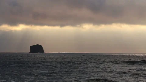 Rock stack standing in the middle of Pacific Ocean Stock-Footage 53277596