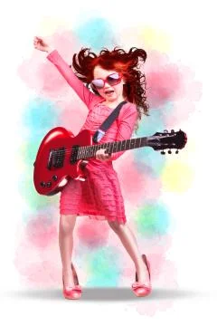 Rock on stage Stock Illustration