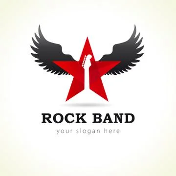 Rock star flying logo Illustrazione stock