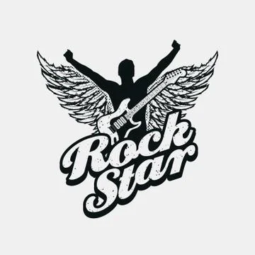 Rock Star typographic design Stock Illustration