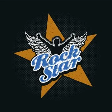 Rock Star typographic design Stock Illustration
