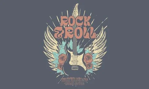 Rock star vintage artwork. Eagle music poster design. Stock Illustration
