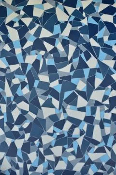 Rock stone blue painted symetry decor tile with cracks wall background textur Stock-Illustration