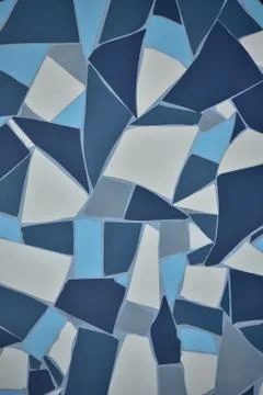 Rock stone blue painted symetry decor tile with cracks wall background textur Stock Illustration