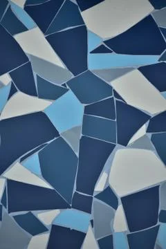 Rock stone blue painted symetry decor tile with cracks wall background textur Stock Illustration