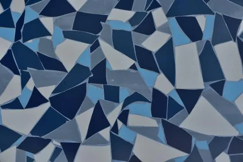 Rock stone blue painted symetry decor tile with cracks wall background textur Stock-Illustration