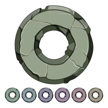Rock stone button cartoon vector graphic Stock Illustration