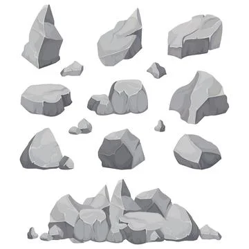 Rock stones. Graphite stone, coal and rocks pile isolated vector illustration Stock-Illustration