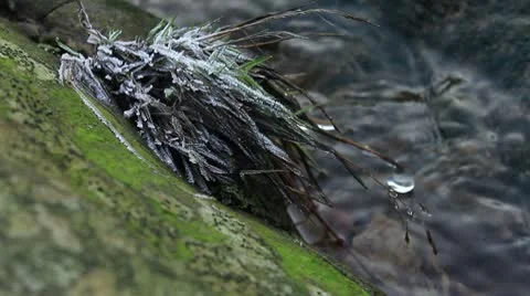 Rock with stream in background 2 140112 Video stock 10611671