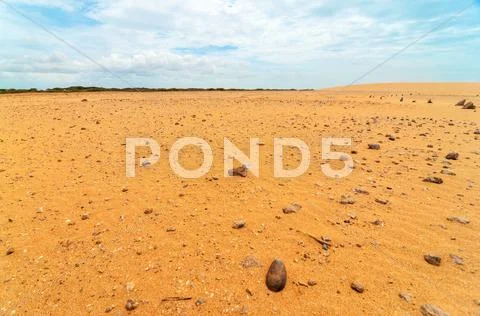 Rock Strewn Desert Landscape Stock Photos