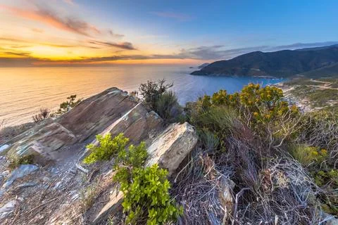 Rock structures Cap Corse Stock Photos