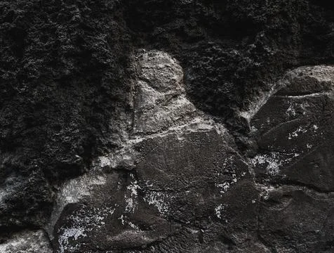 Rock surface with cracks. Black texture. Stone background. Dark marble. Rock  Stock Photos