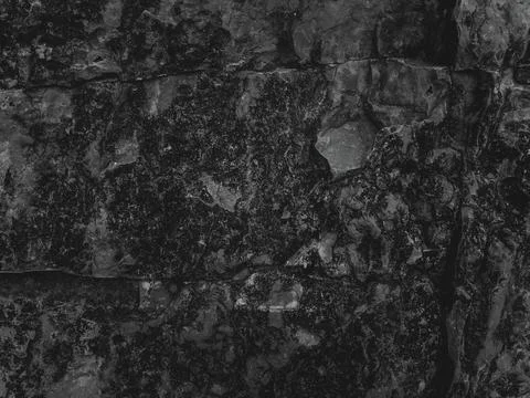 Rock surface with cracks. Black texture. Stone background. Dark marble. Rock  Stock Photos