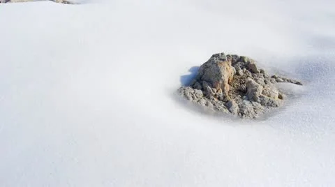 Rock Surrounded by Ice and Snow Video stock 22070153