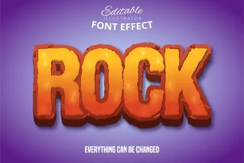 Rock text, editable font effect Stock Illustration