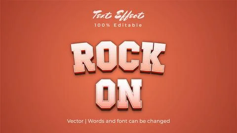 Rock On text effect design. For advertisement, poster, banner, promotion. Stock Illustration