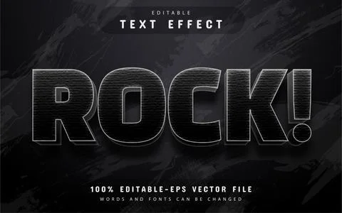Rock text effect editable Stock Illustration