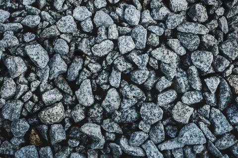 Rock texture background. Gray granite gravel from rubble. Garden gravel stone Stock Photos