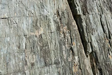 Rock texture. A crack in a rock. Rough rock texture. Stock Photos