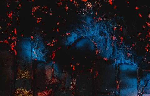 Rock texture. Dark stone wall. Stone background. Rock surface with holography Stock Photos