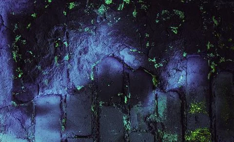 Rock texture. Dark stone wall. Stone background. Rock surface with holography Stock Photos