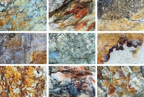 Rock texture set Stock Photos