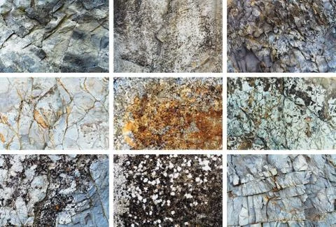 Rock texture set Stock Photos