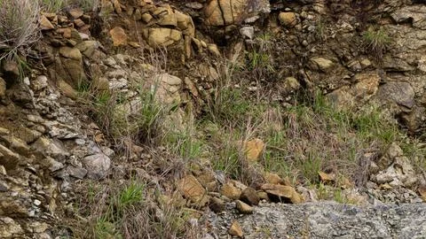 Rock texture in stone mountains Stock Photos