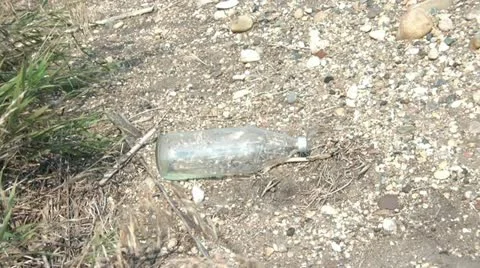 Rock Thrown at Bottle 스톡 동영상 12612882