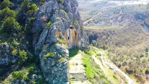 A Rock Tomb on a Mountain Stock Footage 247954723