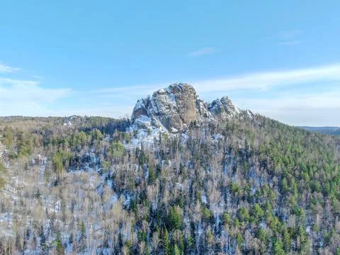 Rock at the top of the mountain Stock Photos