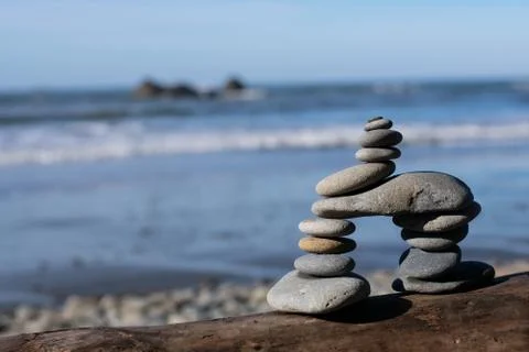 Rock tower on Beach Stock Photos