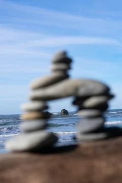 Rock tower on Beach Stock Photos