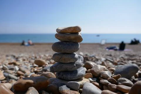 Rock tower on the beach Stock Photos