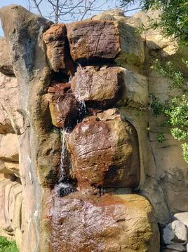 Rock tower waterfall Stock Photos