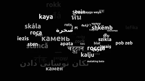 Rock Translated in 65 Worldwide Languages Endless Looping 3d Zooming Wordclou Stockbeeldmateriaal 145216962