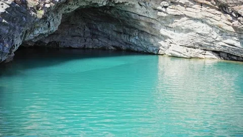 Rock with an underwater cave. Stock Footage 237596000