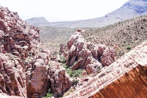 Rock wall inside of Red Rock Canyon 스톡 사진