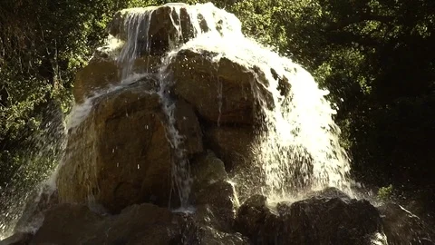 Rock Waterfall Slow Motion Stock Footage 78146095