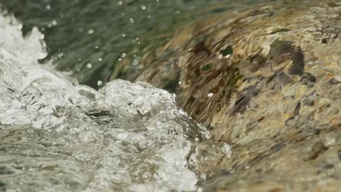 Rock. Wave. Close up. Slow motion Stock Footage 105187342