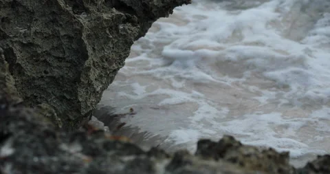 Rock With Waves Close Up Stock Footage 145552043