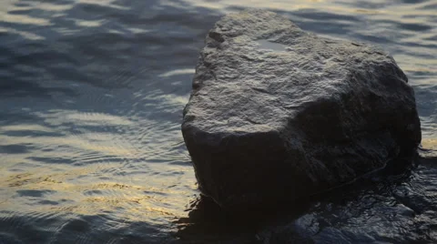 Rock In The  Waves Stock Footage 54897570