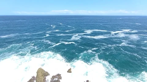 Rock waves sea Stock Footage 249491570