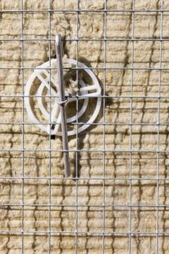 Rock-wool insulation installed Stock Photos