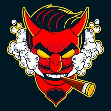 Rockabilly Devil tattoo vector illustration in full Illustrazione stock