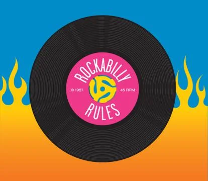 Rockabilly Rules Record Design Stock Illustration